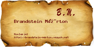 Brandstein Márton névjegykártya