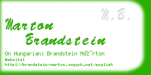 marton brandstein business card
